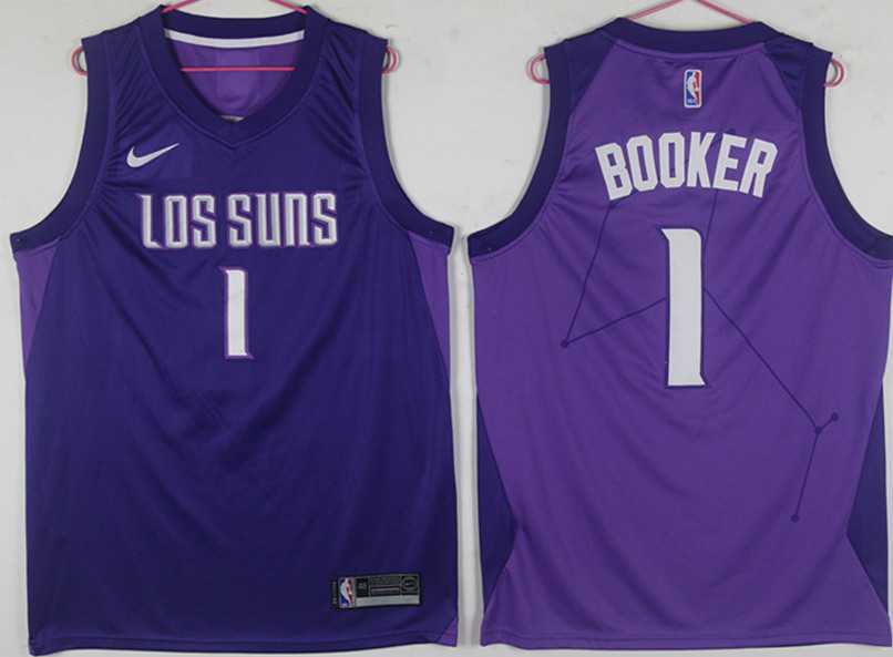 Suns 1 Devin Booker Purple City Edition Nike Swingman Jersey,We sell and wholesale Suns 1 Devin Booker Purple City Edition Nike Swingman Jersey on line form chian!